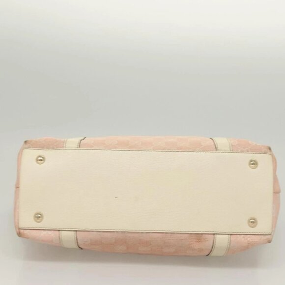 GUCCI GG Canvas Hand Bag Gold Pink 141470 Auth 127877 - Picture 7 of 16